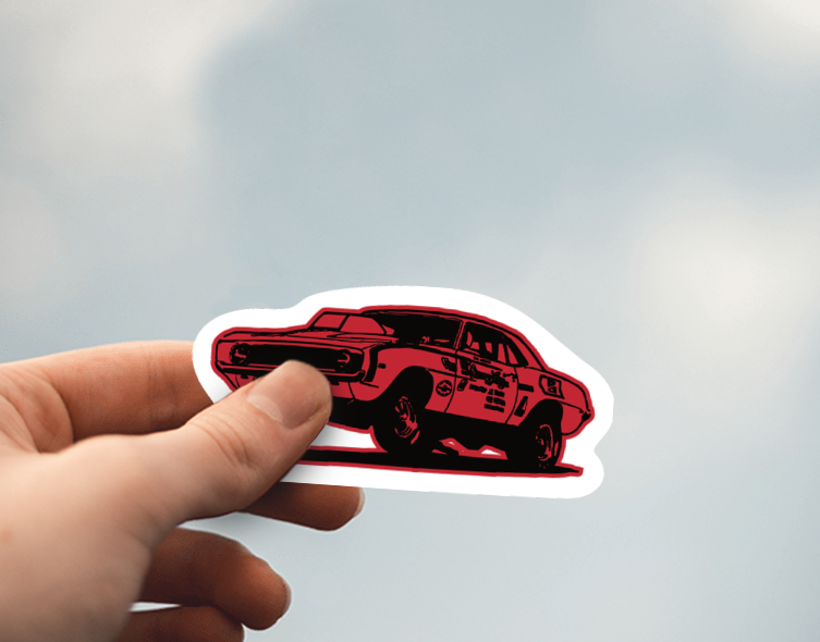 Red Car Die-Cut Sticker