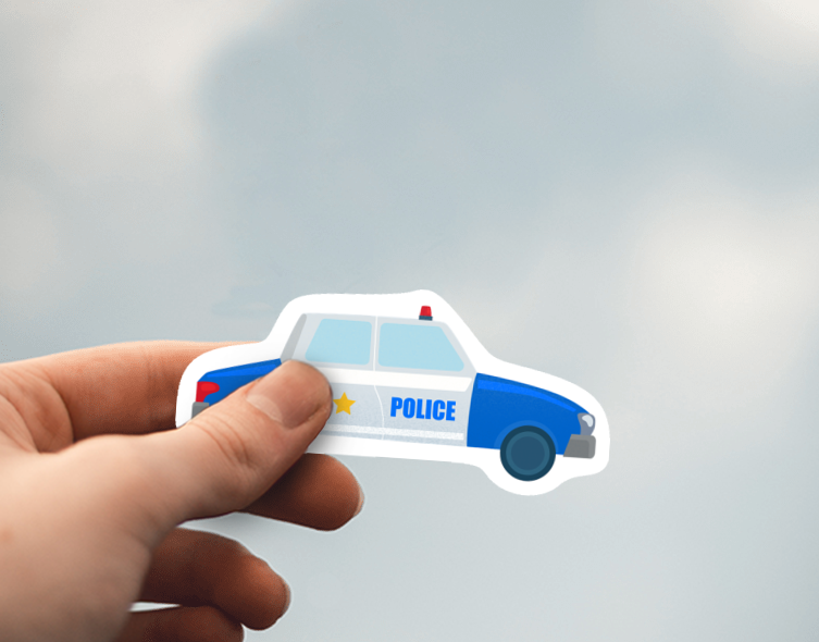 Police Car Die-Cut Sticker