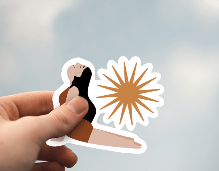 Woman Cobra Pose Die-Cut Sticker