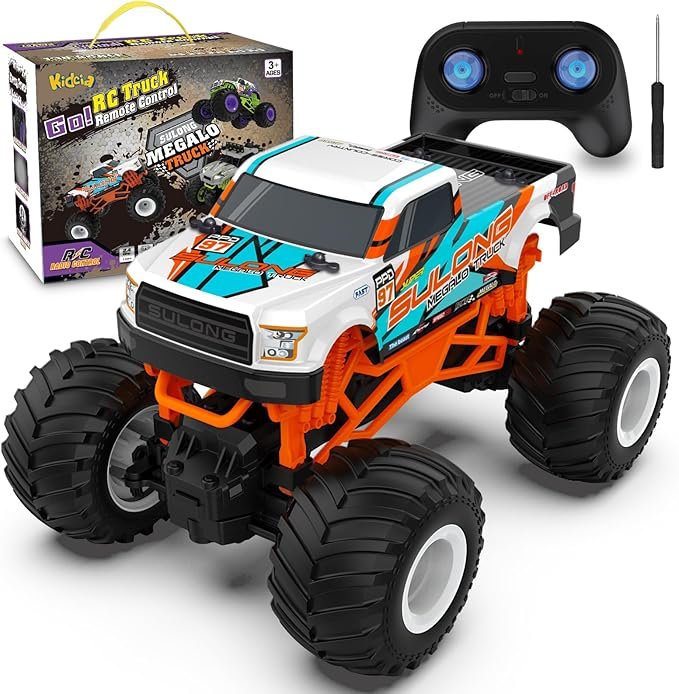 RC Monster Truck - 2.4GHz All Terrain Car for Kids 4-12, 20 Km/h Off Road RC Truck